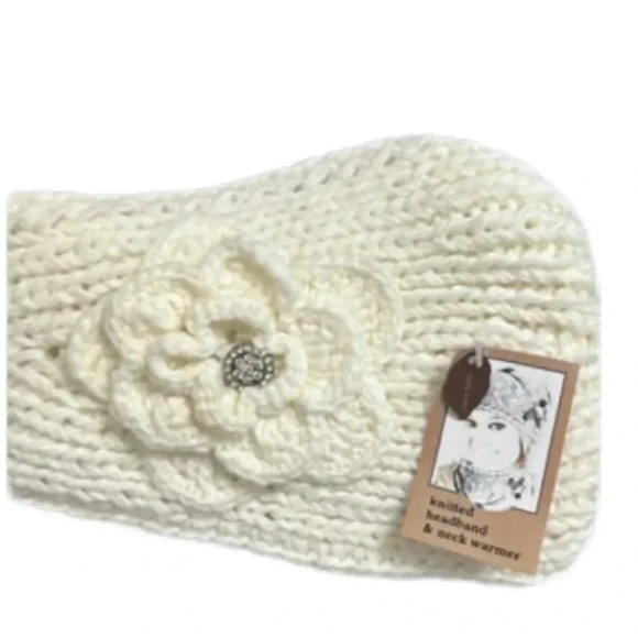 KNITTED HEAD BAND & NECK WARMER
-HAND MADE - Picture 1 of 3